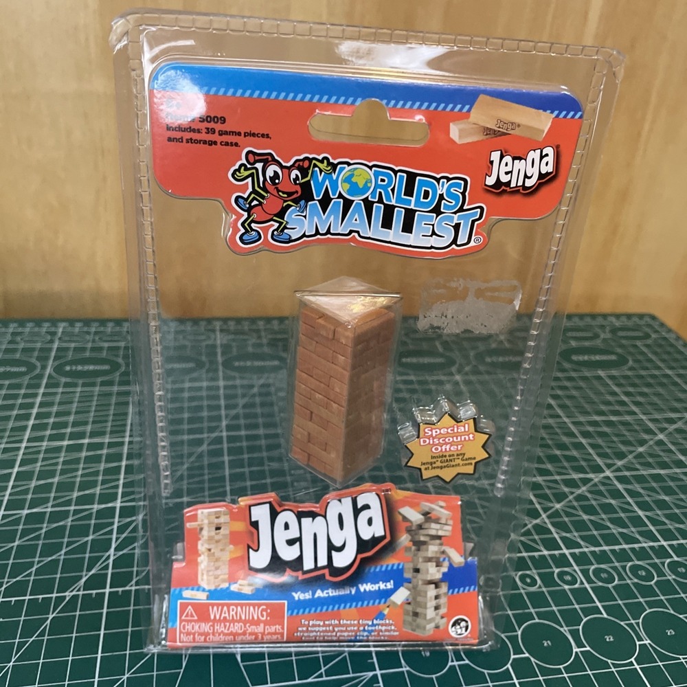 World's Smallest Jenga Miniature Toy Block Building Game Travel NEW SEALED